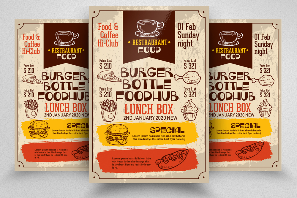 Food menu flyer