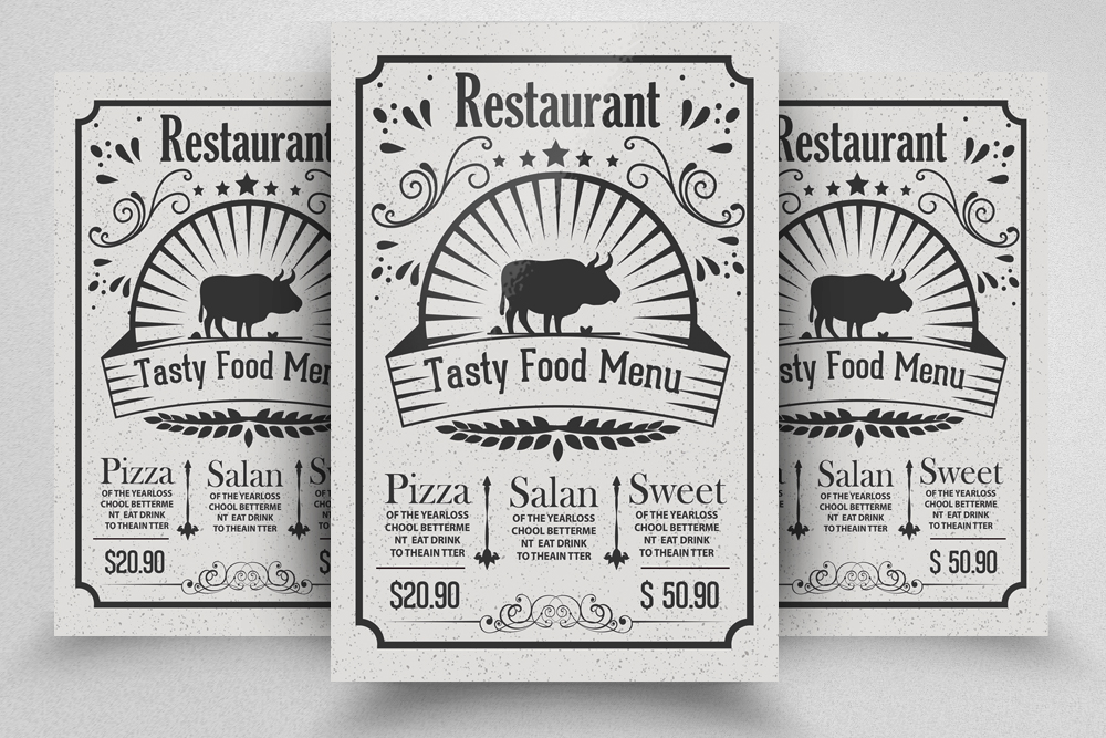 restaurant menu flyers
